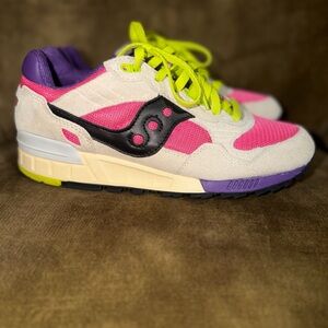 Saucony Shadow 5000 Pink Purple Neon Green Retro Sneakers